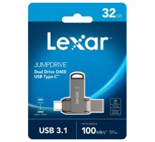 Флеш накопитель 32GB Lexar 2-in-1 USB 3.1 USB C, OTG, USB 3.1/Type-C, металл/пластик, 100 MB/s