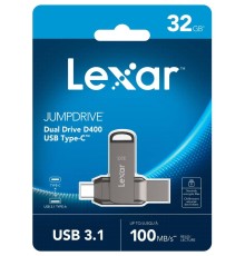 Флеш накопитель 32GB Lexar 2-in-1 USB 3.1 USB C, OTG, USB 3.1/Type-C, металл/пластик, 100 MB/s