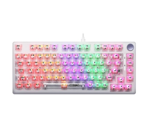 Defender Механическая клавиатура Icebone GK-354 RU,прозрач,81кн+FN,радуж,1.5м_1