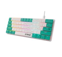 Defender Механическая клавиатура Zane GK-089 RU,бел/зелен,61кн,1.5м,LowRed_1