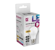 Defender Лампочка светодиодная A60-10W-830-E27 груша, 3000 К, теплый белый, 1 шт.