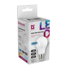 Defender Лампочка светодиодная A60-10W-840-E27 груша, 4000 К, нейтральный белый, 1 шт