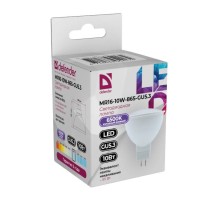 Defender Лампочка светодиодная MR16-10W-865-GU5.3 софит, 6500 К, холодный дневной, 1 шт.