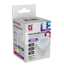 Defender Лампочка светодиодная MR16-10W-865-GU5.3 софит, 6500 К, холодный дневной, 1 шт.