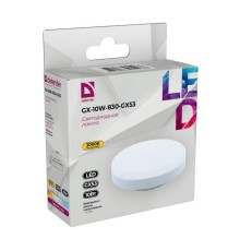 Defender Лампочка светодиодная GX-10W-830-GX53 таблетка, 3000 К, теплый белый, 1 шт.