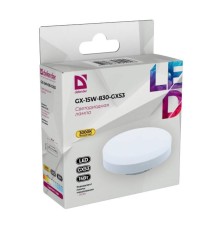 Defender Лампочка светодиодная GX-15W-830-GX53 таблетка, 3000 К, теплый белый, 1 шт.