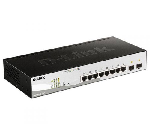 D-Link DGS-1210-10P/F3A Настраиваемый L2 коммутатор с 8 портами 10/100/1000Base-T и 2 портами 1000Base-X SFP