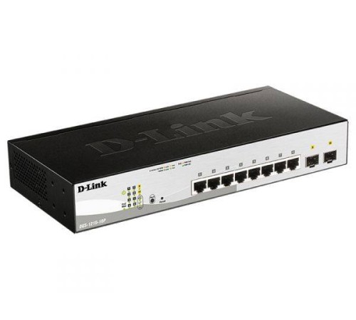 D-Link DGS-1210-10P/FL2A Управляемый L2 коммутатор с 8 портами 10/100/1000Base-T и 2 портами 1000Base-X SFP