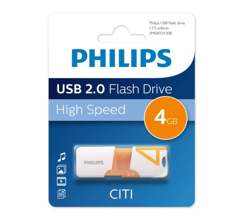 Флеш накопитель 4GB PHILIPS CITI2.0 4GB, USB 2.0