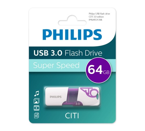 Флеш накопитель 64GB PHILIPS CITI3.0 64GB, USB 3.0