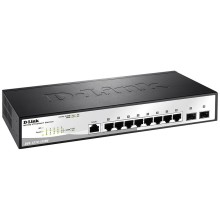 Сетевой коммутатор D-Link DGS-1210-10/ME, с 8 портами 10/100/1000Base-T и 2 портами 1000Base-X SFP
