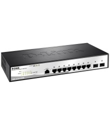 Сетевой коммутатор D-Link DGS-1210-10/ME, с 8 портами 10/100/1000Base-T и 2 портами 1000Base-X SFP