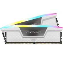 Модуль памяти CORSAIR 64GB 5600МГц DDR5 CL40 DIMM (Kit of 2x32GB) XMP 3.0, Vengeance RGB White