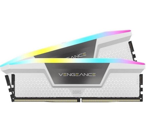 Модуль памяти CORSAIR 64GB 5600МГц DDR5 CL40 DIMM (Kit of 2x32GB) XMP 3.0, Vengeance RGB White