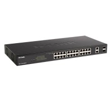 D-Link DGS-1100-26MPV2/A3A Настраиваемый L2 коммутатор с 24 портами 10/100/1000Base-T и 2 комбо-портами 1000Base-T/SFP