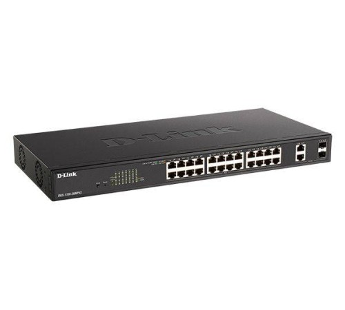 D-Link DGS-1100-26MPV2/A3A Настраиваемый L2 коммутатор с 24 портами 10/100/1000Base-T и 2 комбо-портами 1000Base-T/SFP