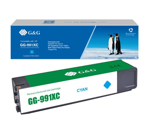 Картридж Cartridge G&G 991X for PageWide Managed, (16 000стр.), голубой M0J90AE