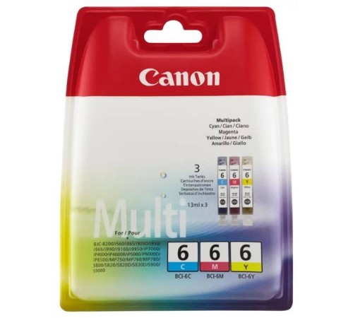 Набор картриджей CANON BCI-6 многоцветный,  3 картриджа