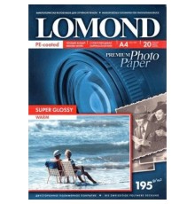 Фотобумага LOMOND cуперглянцевая тепло-белая (Super Glossy Warm) микропористая, 195/A4/20л.