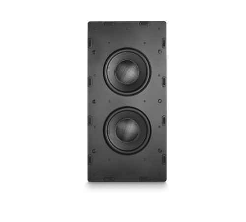 Встраиваемый пассивный сабвуфер M&K Sound IW28S в закрытом корпусе. Металлический прямоугольный гриль под покраску. Цвет: Белый.