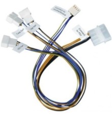 Procase CBL-1TO3-PWM Кабель разветвитель на 3 PWM вентилятора, 450 мм (3*4pin to fan + 1*Molex to PSU + 1*4pin to MB)