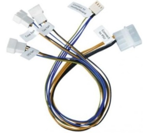 Procase CBL-1TO3-PWM Кабель разветвитель на 3 PWM вентилятора, 450 мм (3*4pin to fan + 1*Molex to PSU + 1*4pin to MB)