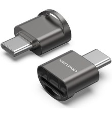 Картридер Vention OTG USB 2.0 CM / MicroSD - Серый Vention CLMH0