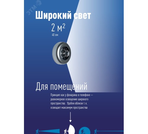 Фонарь-светильник , 3 батарейки AAA, 40Lm,