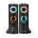 CBR CMS 514L Black, Акустическая система 2.0, питание USB, 2х3 Вт (6 Вт RMS), пластик, RGB-подсветка, конструкция-транформер, 3.5 мм лин. стереовход, регул. громк., длина кабеля 1,3 м, цвет чёрный