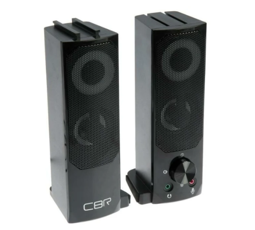CBR CMS 514L Black, Акустическая система 2.0, питание USB, 2х3 Вт (6 Вт RMS), пластик, RGB-подсветка, конструкция-транформер, 3.5 мм лин. стереовход, регул. громк., длина кабеля 1,3 м, цвет чёрный