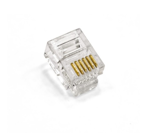 Exegate EX293763RUS Коннектор ExeGate PL12-6P6C-100 RJ-12 телефонный разъем (6P6C), золотое напыление (100шт)