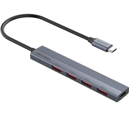 Концентратор Vention OTG USB 3.2 Gen 2 Type-C на 4 USB порта + USB-C PD Серый - 0.15м. Vention CKHHB