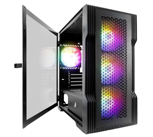 1STPLAYER Корпус TRILOBITE T3 Black / mATX, TG / 4x 120mm LED fans inc. / T3-BK-4F1 1STPLAYER Корпус TRILOBITE T3 Black / mATX, TG / 4x 120mm LED fans inc. / T3-BK-4F1