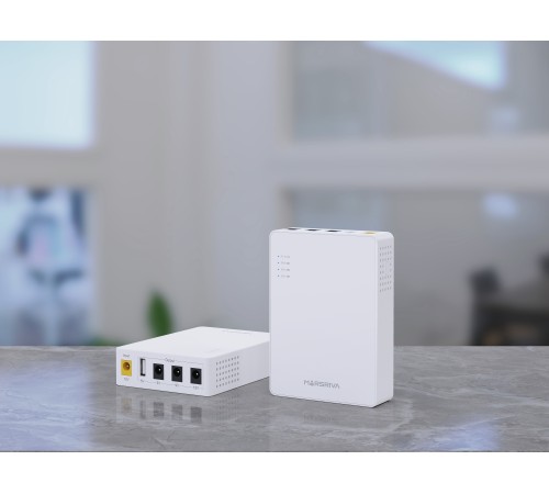 Мини ИБП. Вход DC 12V/4.0A; независимый выход 12V, 9V, 5V DC, с USB 5V/2.1A, 36 Ватт макс., MARSRIVA