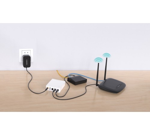 Мини ИБП. Вход DC 12V/4.0A; независимый выход 12V, 9V, 5V DC, с USB 5V/2.1A, 36 Ватт макс., MARSRIVA