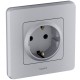Legrand 673722 Розетка 2К+З - немецкий стандарт - 16 А - 250 В~ - INSPIRIA - алюминий