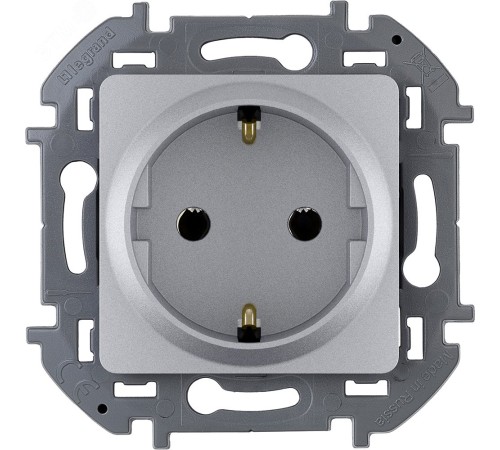 Legrand 673722 Розетка 2К+З - немецкий стандарт - 16 А - 250 В~ - INSPIRIA - алюминий Legrand 673722 Розетка 2К+З - немецкий стандарт - 16 А - 250 В~ - INSPIRIA - алюминий