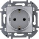 Legrand 673722 Розетка 2К+З - немецкий стандарт - 16 А - 250 В~ - INSPIRIA - алюминий