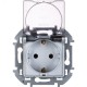 Legrand 673742 Розетка 2К+З IP 44 с откидной крышкой и шторками - немецкий стандарт - 16 А - 250 В~ - INSPIRIA - алюминий