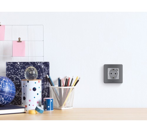 Legrand 673772 Розетка 2К+З немецкий стандарт 16А 250В со встроенным зарядным устройством USB C 1.5А 5В - INSPIRIA - алюминий