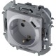 Legrand 673772 Розетка 2К+З немецкий стандарт 16А 250В со встроенным зарядным устройством USB C 1.5А 5В - INSPIRIA - алюминий