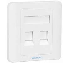 Лицевая панель Vention настенная (тип 86) под модуль Keystone 2 порта Белая Vention IFBW0