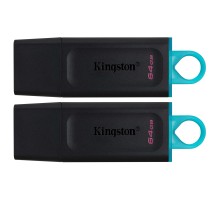 Kingston USB Drive 64GB DataTraveler Exodia USB 3.2 gen.1, черный+бирюзовый Комплект из двух флеш накопителей