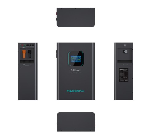 Литиевый аккумулятор LiFePO4, 51,2 В/102 Ач, новый элемент BYD, класс А MARSRIVA