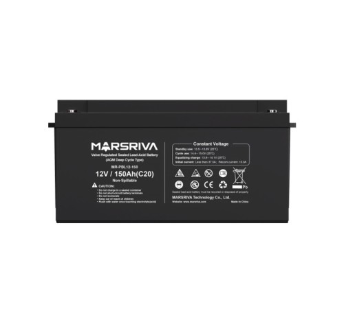 Сменный AGM аккумулятор 12 В/150 Ач, 42,5 кг MARSRIVA Сменный AGM аккумулятор 12 В/150 Ач, 42,5 кг MARSRIVA