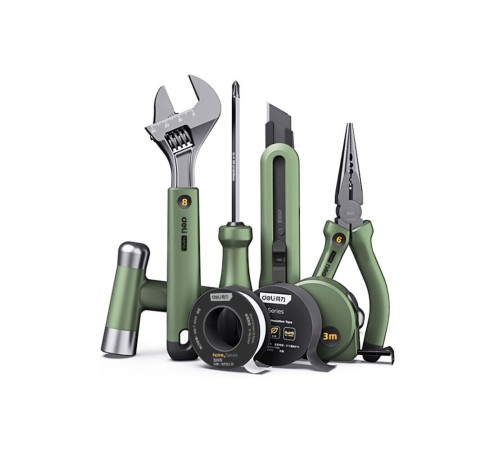 Набор ручного инструмента "Home Series Green" Deli HT0008L  8 предметов