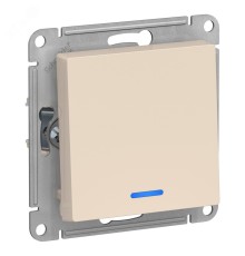 Systeme electric ATN000213 ATLASDESIGN 1-клавишный ВЫКЛЮЧАТЕЛЬ с подсветкой, сх.1а, 10АХ, механизм, БЕЖЕВЫЙ