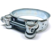 Хомут ленточный с болтом 48-51 W1 оцинкованная сталь 2.1 48-51/20 ГОСТ 28191-89