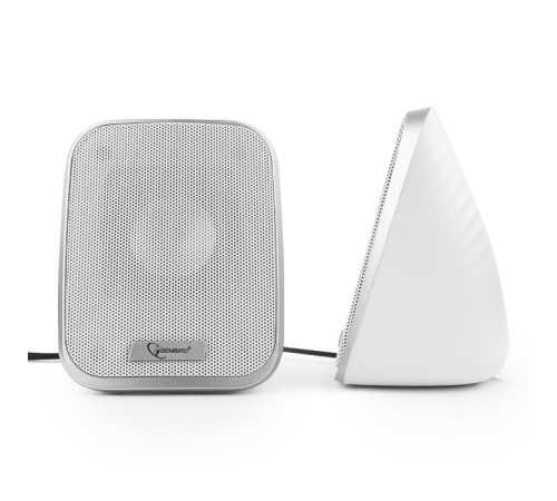 Акустич. система 2.0 Gembird SPK-100-W, белый, 6 Вт, регулятор громкости, USB-питание