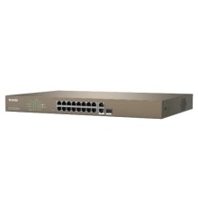 Tenda F1218P-16-250W Коммутатор управляемый PoE, 18 портов, 16х100 Мбит/с, 2x1 Гбит/с, SFP 1x1 Гбит/с